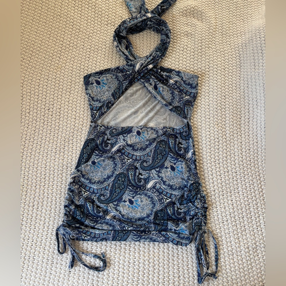 SHEIN Blue Paisley Halter dress
